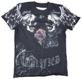 Cool Amplified Sain Holy Tête de Mort Strass Rock Star Desinger Noir T-Shirt S