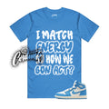 1 UNC Reimagined White Dark Powder Blue Sail T Shirt Match MATCH