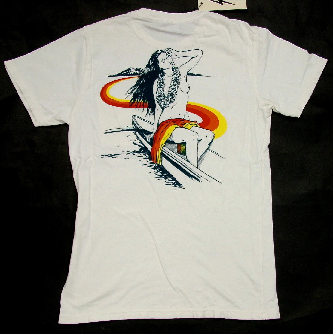 Lightning Bolt T Shirt Outrigger Pocket T Egret 100% Cotton Retro Styled