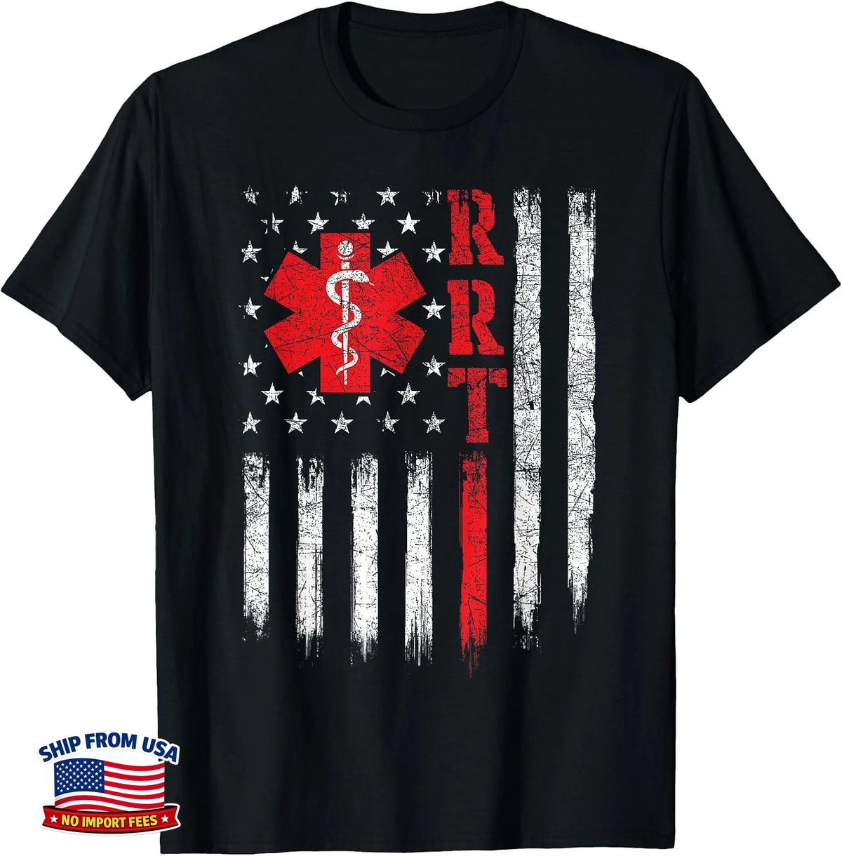 USA American Flag Respiratory Therapist Therapy T-Shirt RT Lung Care Gift