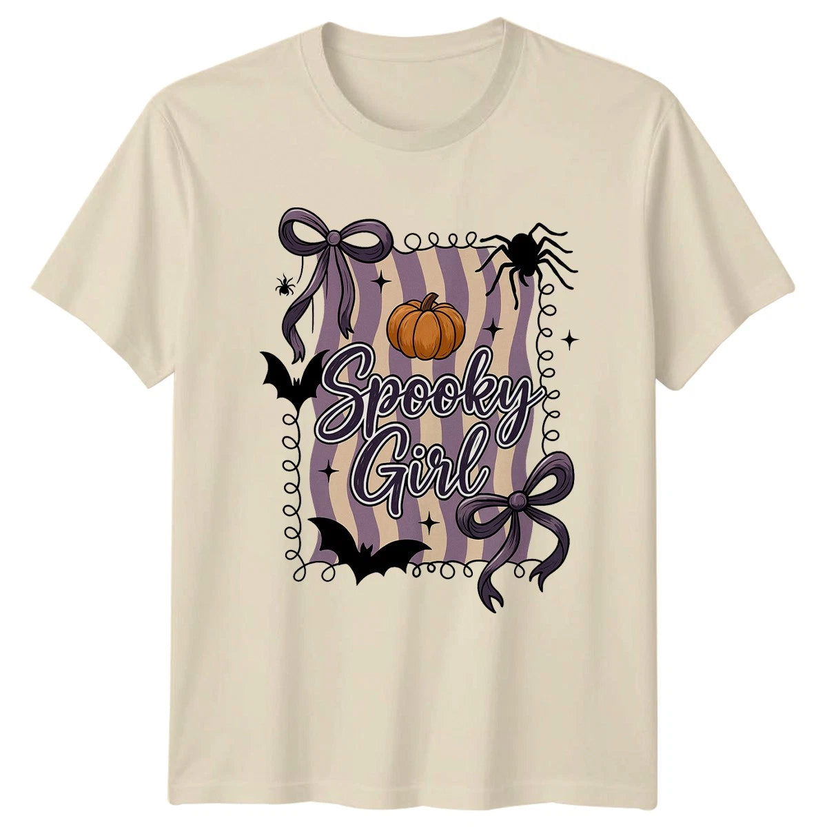 Spooky Girl Womens T-Shirt Halloween Aesthetic Gift For Her