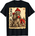 Raccoon Camping Camper Japanese Retro Art Capybara T-Shirt