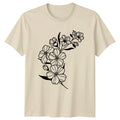 Elegant Floral Outline Beautiful Nature T-Shirt Botanical Flower Birthday