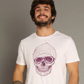 Men's short sleeve t-shirt color white, COOL SKULL