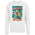 Honolulu Hawaii Retro Sunset Men's Long Sleeve Shirt Image 1 of 4