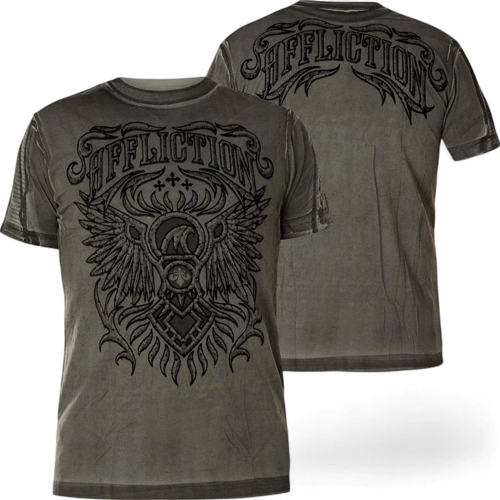 Men's Affliction Live Fast Counter Strike Gray Premium Y2K Tee T-Shirt S-4XL