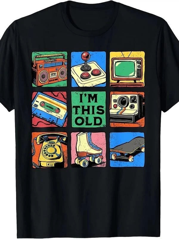 Retro 80s 90s I'm This Old Vintage Nostalgia Graphic T‑Shirt Image 1 of 4