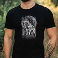 Mens Fox Samurai Motif Cotton T-Shirt Size XS to 5XL
