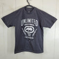 Ecko Unltd Shirt Mens Medium Gray Crew Neck Short Sleeve Graphic Stretch Casual