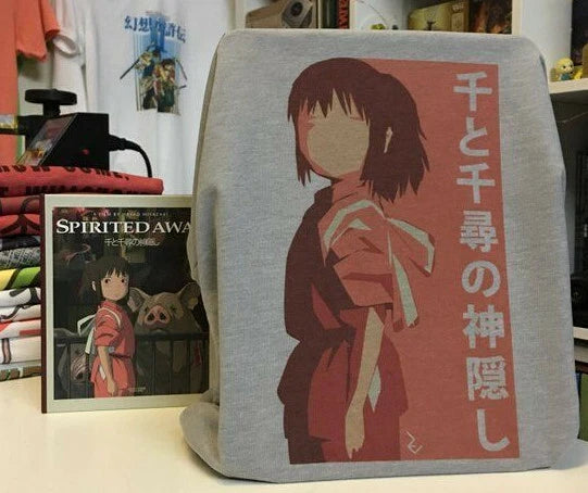 Spirited Away Minimalist Japanese Poster T-Shirt Studio Ghibli Miyazaki 千と千尋の神隠し