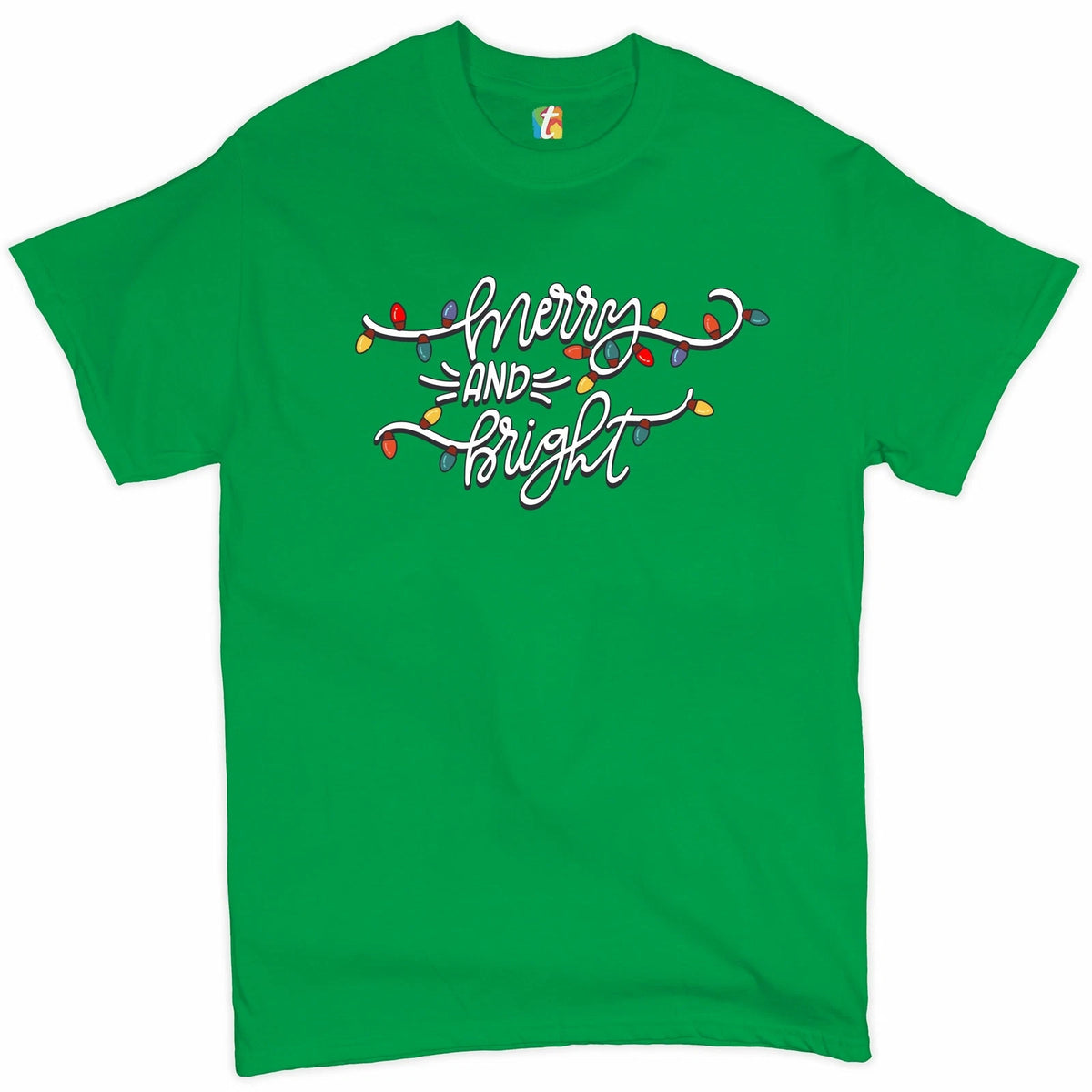 Merry and Bright T-shirt Christmas Eve Holiday Spirit Festive Men's Tee