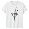 Minimalist Botanical Wildflower Bunch T-Shirt Line Art Floral Birthday Gift
