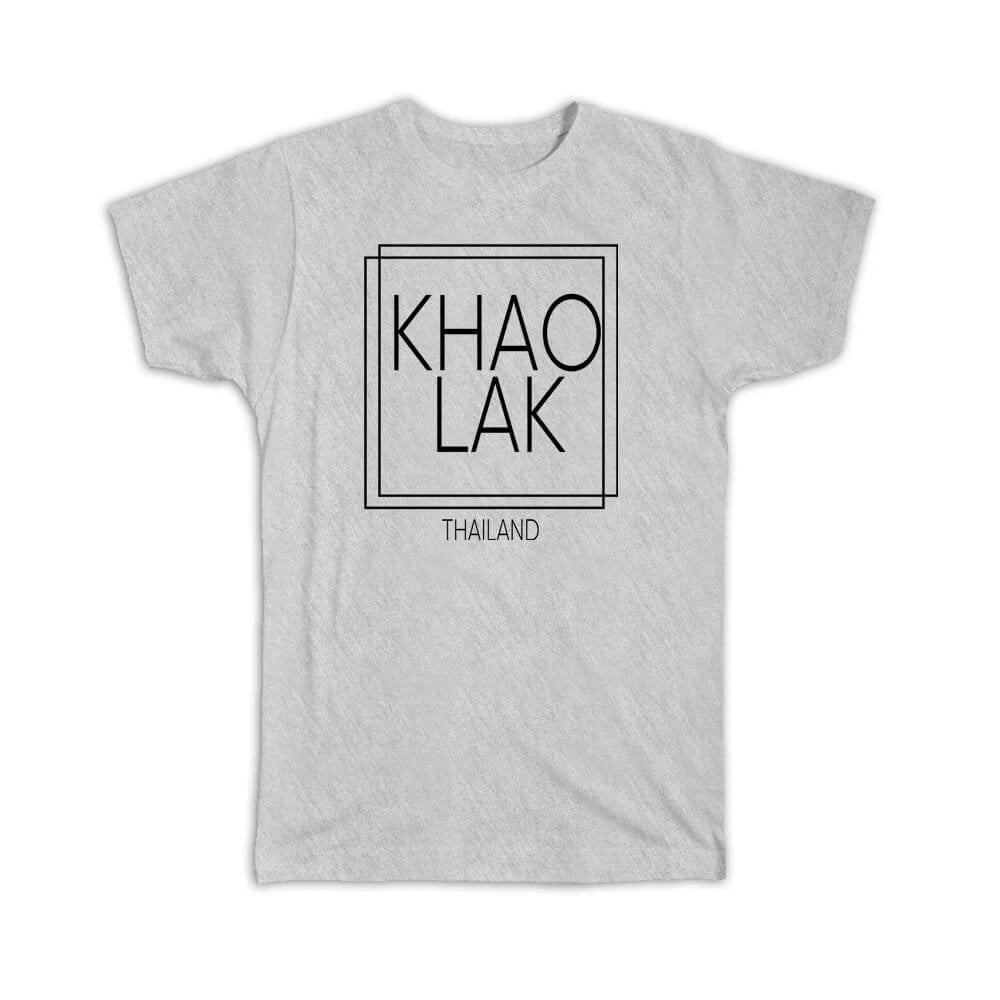 Gift T-Shirt : KHAO LAK Thailand Square Modern Minimalist Font