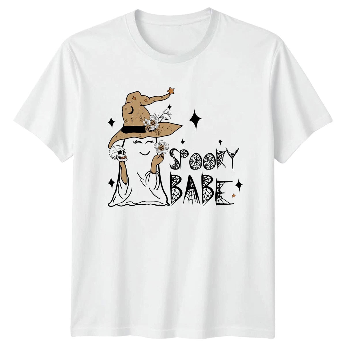 Spooky Babe Womens T-Shirt Spooky Aesthetic Halloween Gift For Her