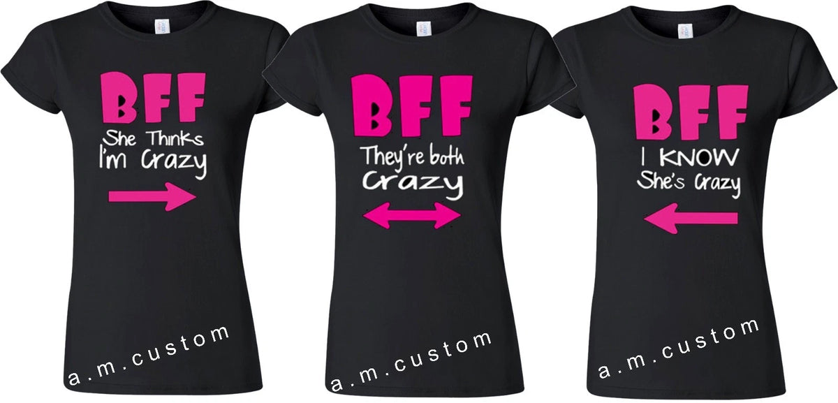 BFF shirt Best Friend Triple Matching Friends shirts funny cute S-4XL Image 1 of 2