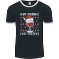 Wine Not Drunk Just Festive Funny Christmas Xmas Mens Ringer T-Shirt FotL