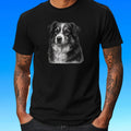 Mens Australian Shepherd Motif Cotton T-Shirt Size XS to 5XL