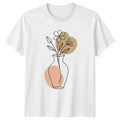 Minimalist Abstract Floral Line Art T-Shirt Botanical Art Birthday Gift