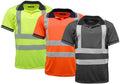 5 Pack Men's Polo Shirts Hi Vis High Viz Visibility Short Sleeve Safety Work New