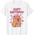 Capybara Birthday Girl Cute Animal Lovers Bow Party T-Shirt