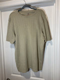 Covington Mens XL Tan Vertical Textured Knit Top Short Sleeve Minimalist Basics