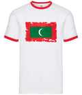 Maldives Grunge Style Bandiera - Maglietta Uomo con Ringer - Cotone