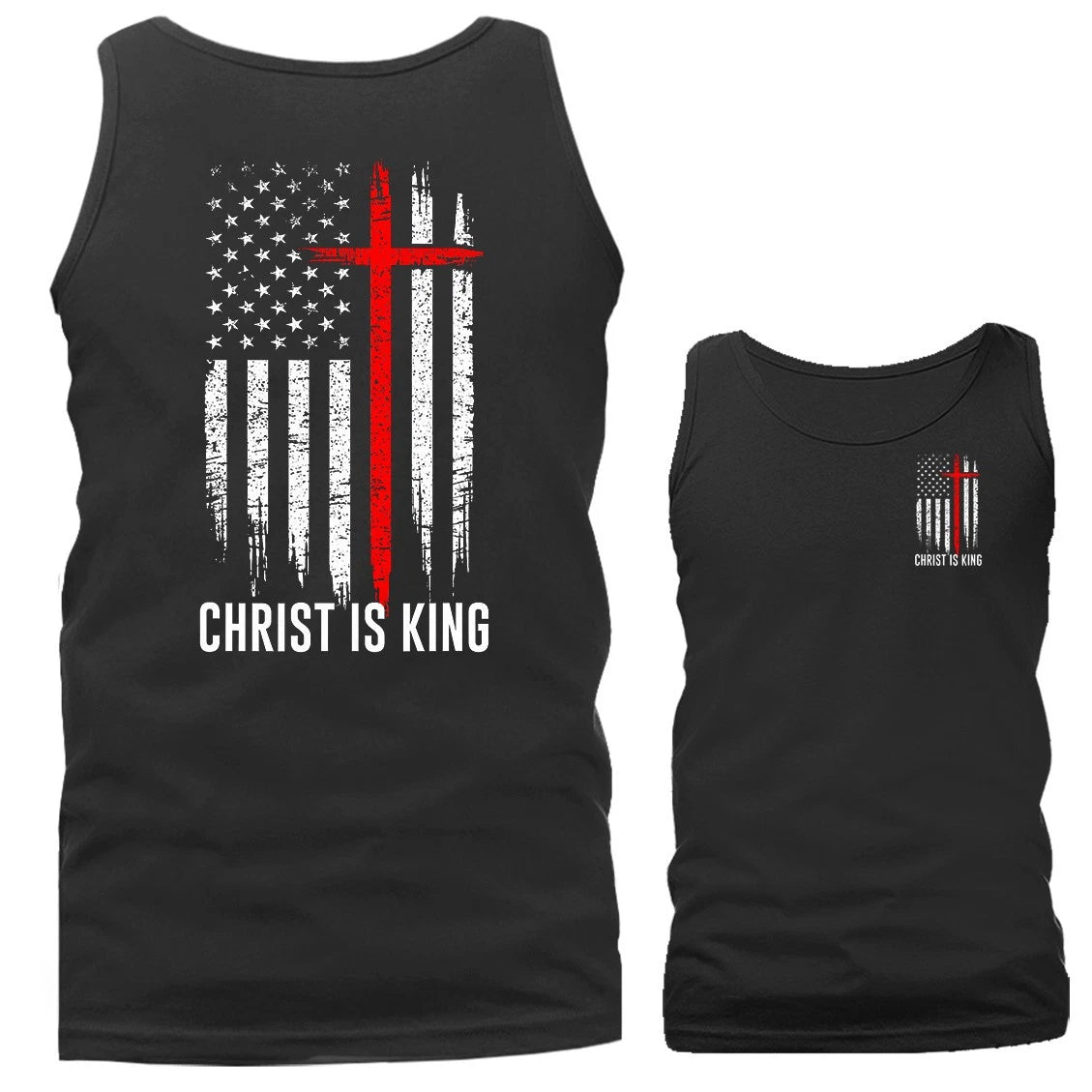 Christ Is King Revelation 19:16 Christian Faith Cross Religious Tank Top
