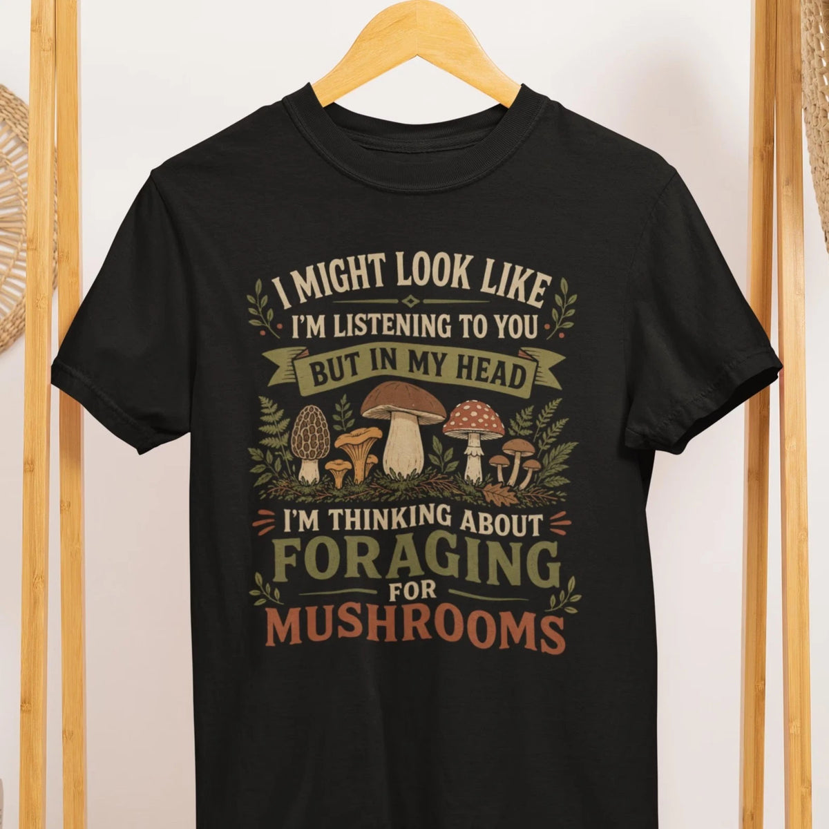 Foraging Mushrooms Shirt, Mushroom Hunter Tee, Nature Lover Gift T-Shirt