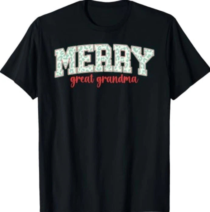 Merry Great Grandma Christmas Great Grandmother Xmas Party T-Shirt