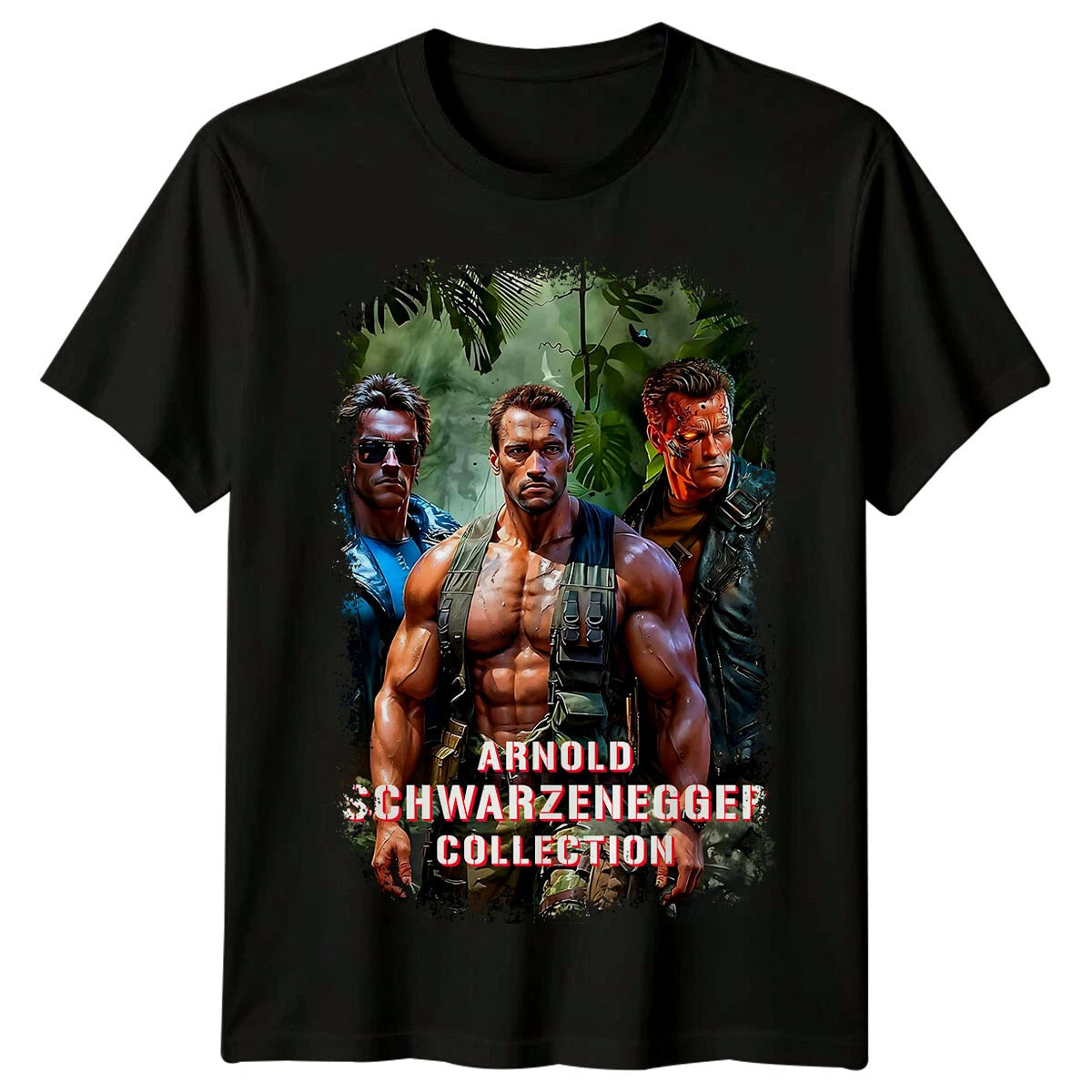 Arnold Schwarzenegger Movie Poster Inspired T-Shirt Retro Tee Unisex