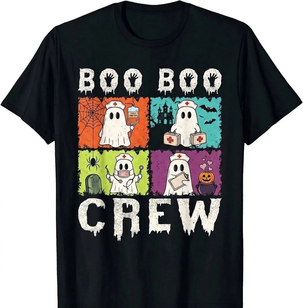 Boo Boo Crew Nurse Halloween Ghost Costume Unisex T-Shirt