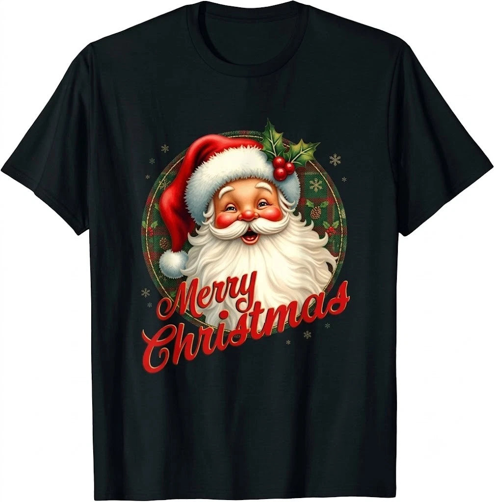 Retro Santa Claus Face Classic Vintage Christmas Unisex T-Shirt