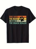 Vintage Dog Dad The Man Myth Snack Dealer Funny Paw Graphic T-Shirt Gift Tee