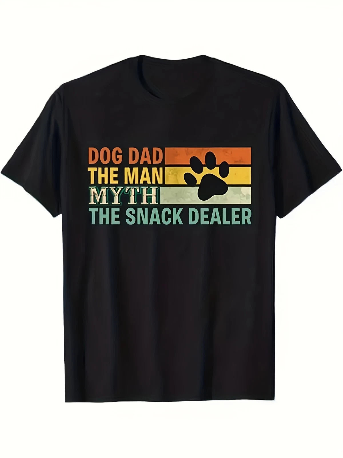 Vintage Dog Dad The Man Myth Snack Dealer Funny Paw Graphic T-Shirt Gift Tee