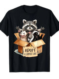 Adopt A Street Cat Funny Graphic Tee – Raccoon Opossum Skunk Humor Shirt