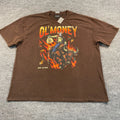 NWT RSN Ol' Money Western Skeleton Cowboy Bull Shirt 3XL 30x33 Brown