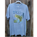 Mens Gildan Blue Bass Fish Graphic T-Shirt XL Good Vintage Fishing Tee
