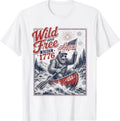 Patriotic Bigfoot Wild and Free Since 1776 American Flag T-Shirt