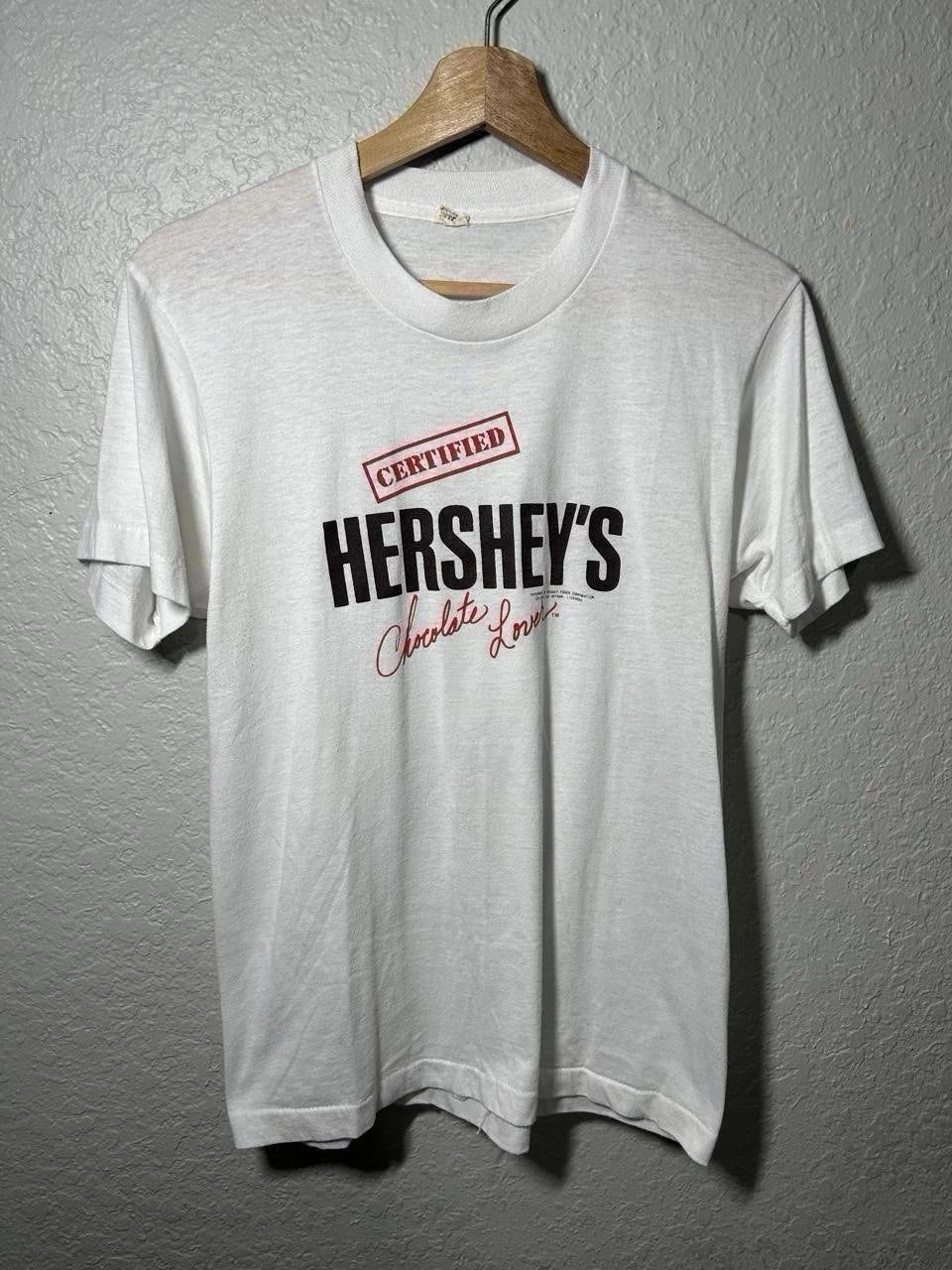 Vintage 1980s Hershey's chocolate lover vintage white cotton tshirt Tagged Large