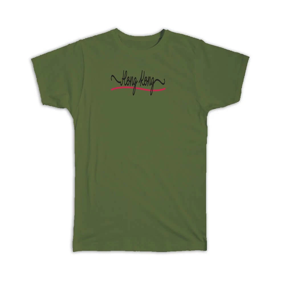 Gift T-Shirt : Hong Kong Flag Colors Konger Travel Expat Country Minimalist