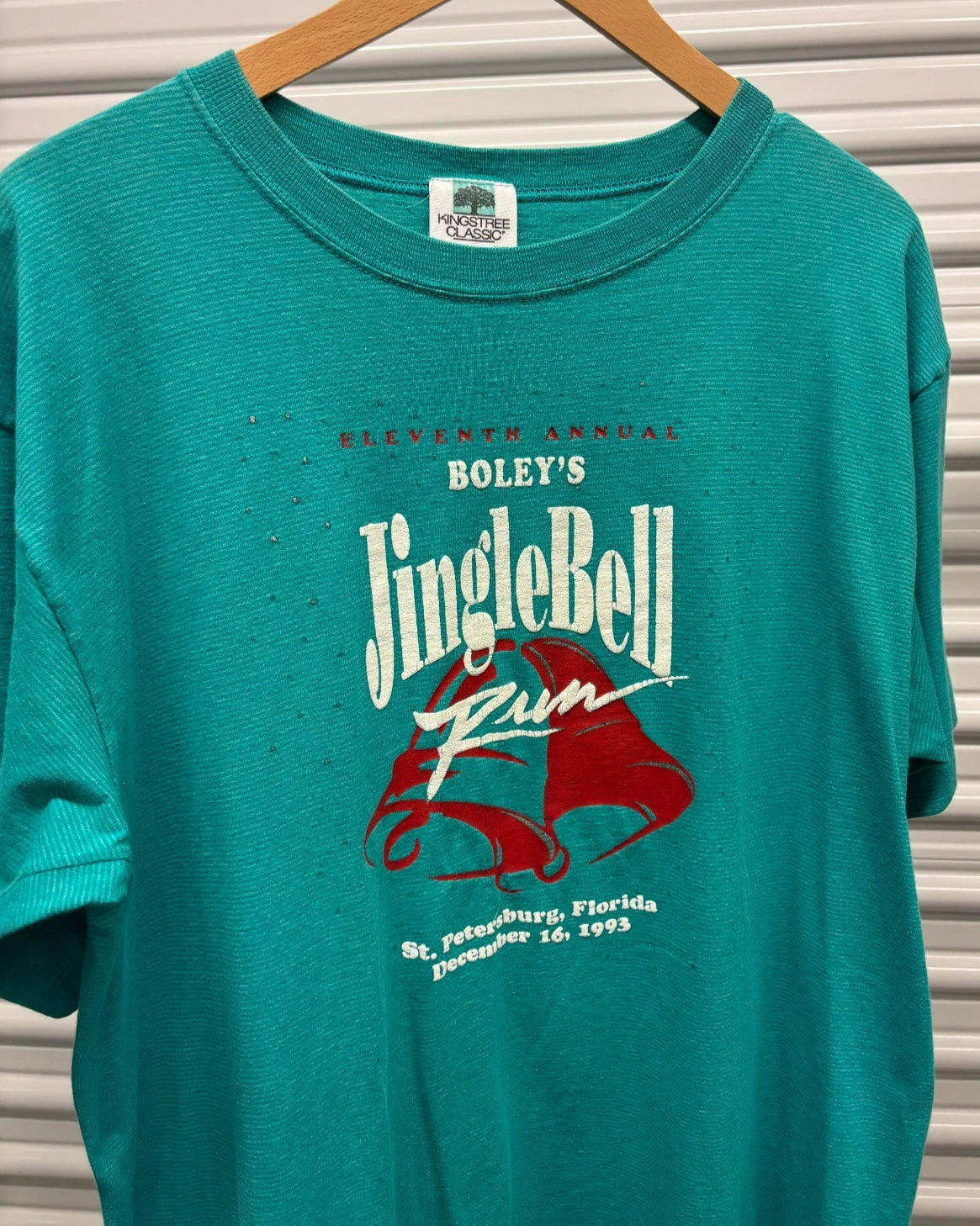 Vintage Jingle Bell Run Shirt Mens XL 1993 St Petersburg Florida Event 90s