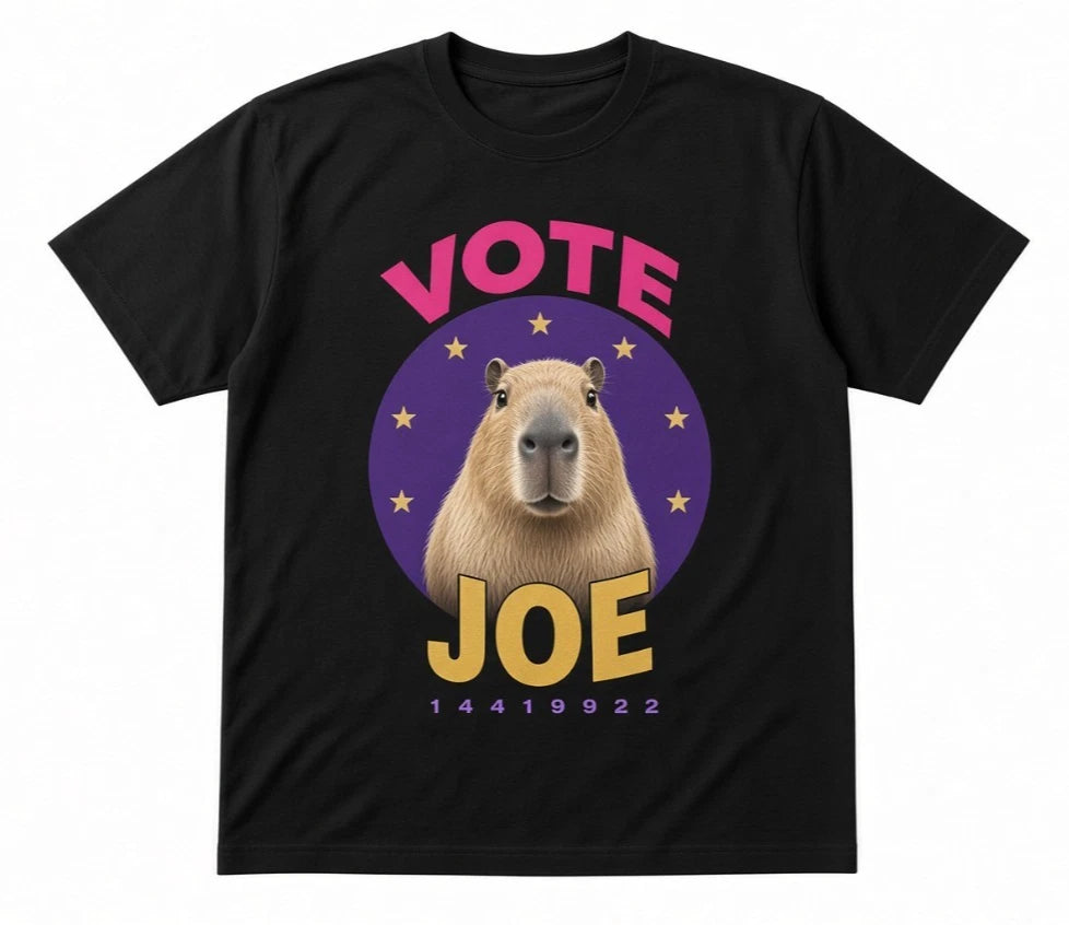 Black Vote Joe Shirt Capybara Star Circle Funny Graphic Tee
