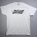 Vintage Y2K Budweiser Filigree White Fruit Of The Loom Heavy Shirt XL Beer Promo