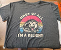 First Of All I'm A Delight Opossum Graphic T-Shirt Charcoal.Gray L Possum Tee