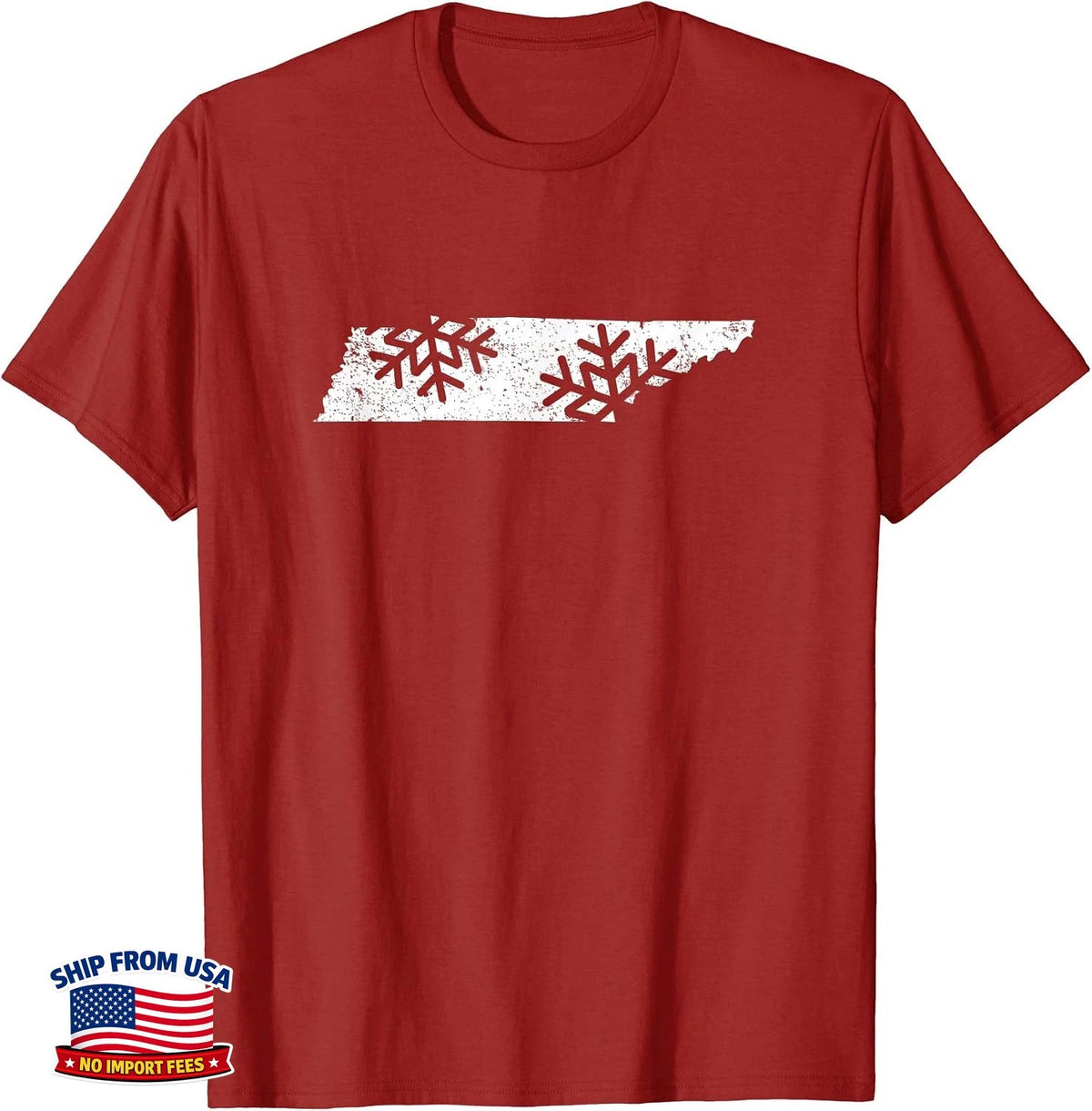 Tennessee Winter Snowflake Retro Distressed Christmas T-Shirt