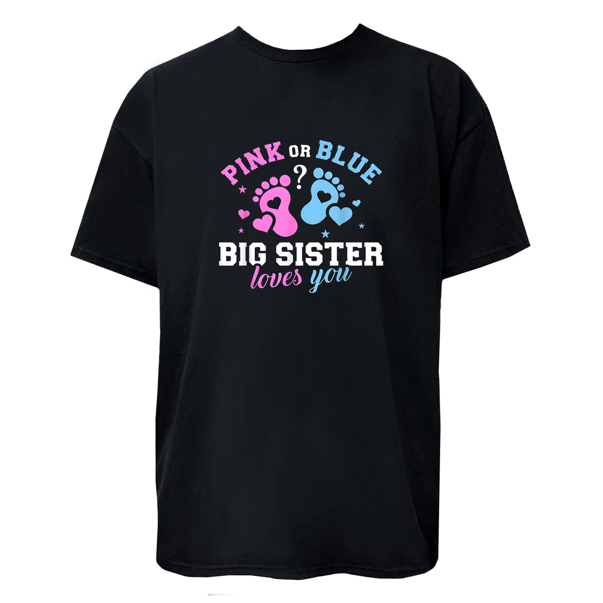 Baby Shower T-Shirt Big Sister T-Shirt Short Sleeves Tee Image 1 of 4