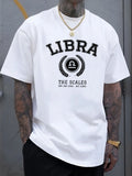 Men'S Libra Zodiac T-Shirt - White Retro Astrology Graphic Tee with Libra The
