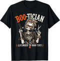 Boo-Tician Halloween Hair Stylist Skeleton Hairstylist T-Shirt Image 1 of 4