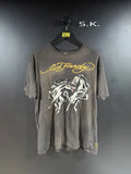 2000s Y2K Vintage Ed Hardy Horses Soft Grunge Tee XL