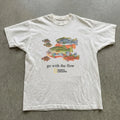 NWT Otter Go With The Flow Graphic T-Shirt White Nature Animal Tee